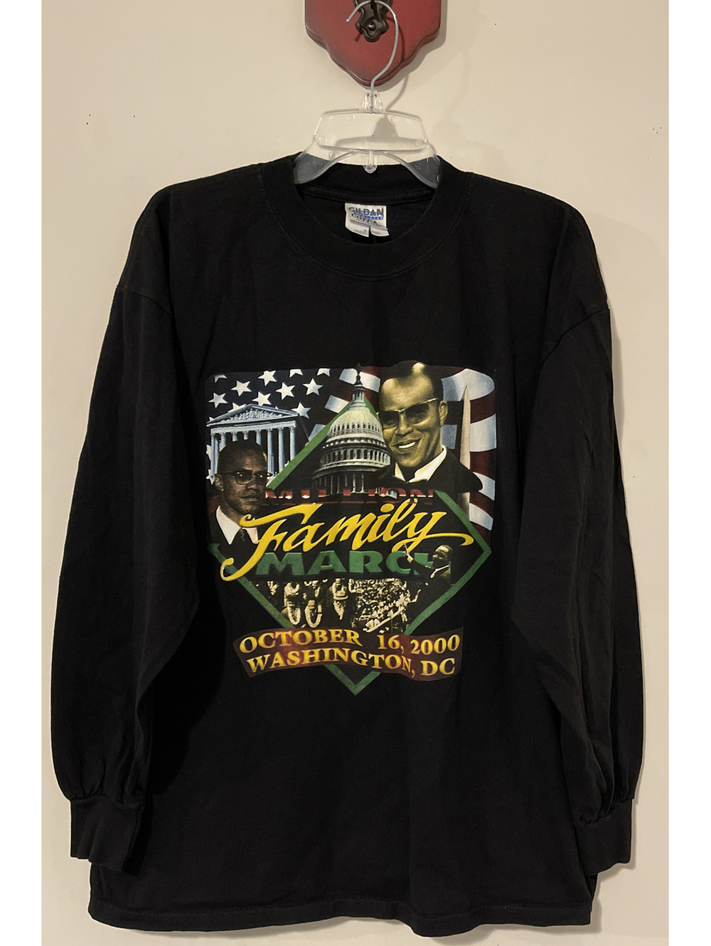 Million Family March MLK Malcom X October 16, 2000 XL Black Vintage Shirt! M115